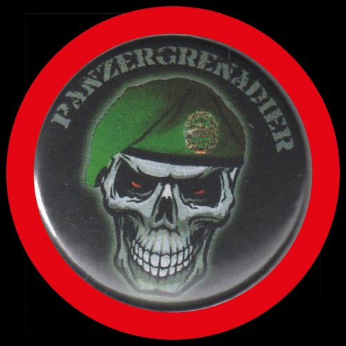 Panzergrenadier skull button - panzergrenadier, "button"